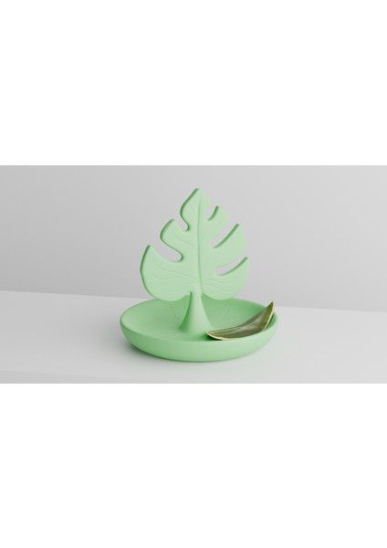 Monstera Yaprak Takı Tepsisi – Botanik Dekoratif Organizatör