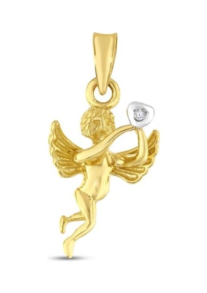 14 Ayar Melek Tasarım Altın Kolye Ucu