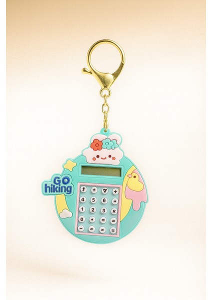 Red & Cheery Sevimli Mini Yeşil Bulut Hesap Makineli Anahtarlık – Çanta Süsü – Seçenekli Modeller