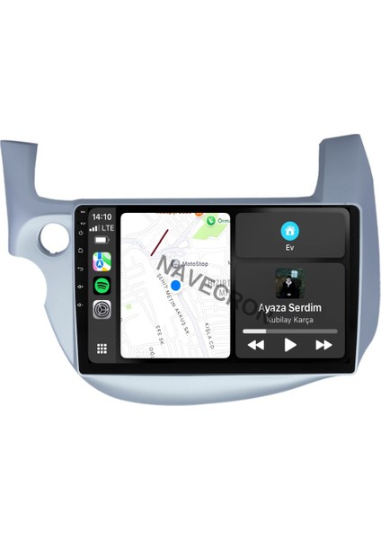 Honda Jazz 2009-13 10" Gri Uyumlu Android Multimedia Gerçek 4/64 Kablosuz Carplay Geri Görüş Kameralı