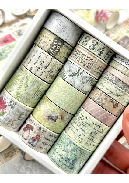 Vintage Botanik 20’li Washibant Seti Wilderness Remains Serisi (202M)MASKING Tapedesenli Bant modelleri