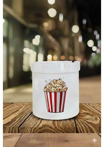 "popcorn" Tasarımlı Kokusuz At Söndür Porselen Küllük
