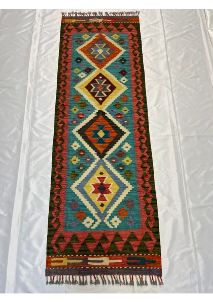 El Dokuma Afgan Kilim Yün Kök Boya