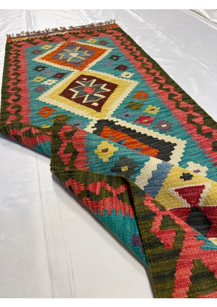 El Dokuma Afgan Kilim Yün Kök Boya