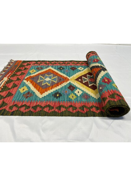 El Dokuma Afgan Kilim Yün Kök Boya