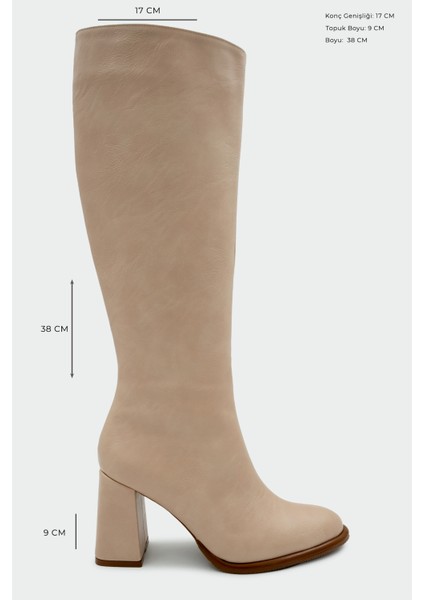 Janga Nude Yuvarlak Burun Fermuarlı Çizme fiyatları