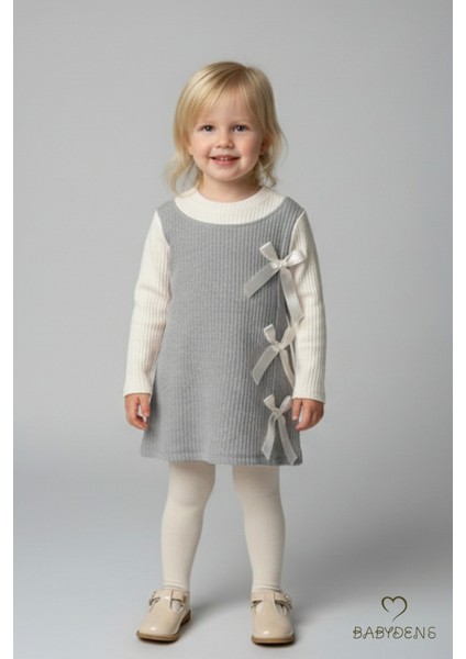 Kız Çocuk Fitilli Elbise %100 Pamuk,uzun Kollu,fiyonklu,yumuşak Dokulu, Şık Günlük,özel Gün Elbisesi indirimleri