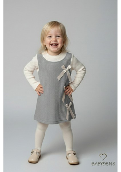 Kız Çocuk Fitilli Elbise %100 Pamuk,uzun Kollu,fiyonklu,yumuşak Dokulu, Şık Günlük,özel Gün Elbisesi