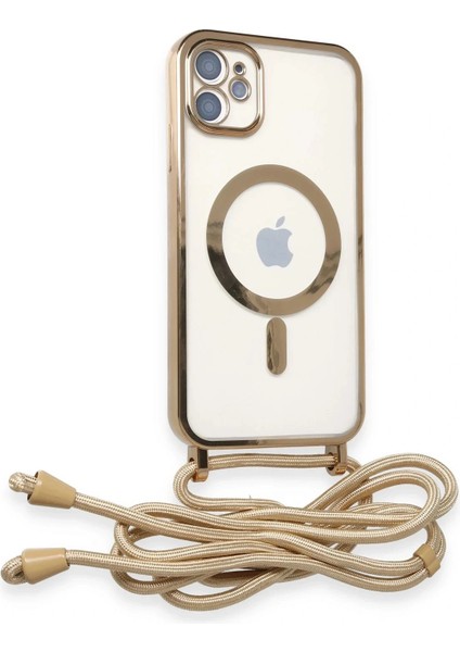 iPhone 11 Kılıf Divo Lazer Askılı Magsafe Kapak - Gold fiyatları