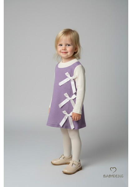 Kız Çocuk Fitilli Elbise %100 Pamuk,uzun Kollu,fiyonklu,yumuşak Dokulu, Şık Günlük,özel Gün Elbisesi fiyatları