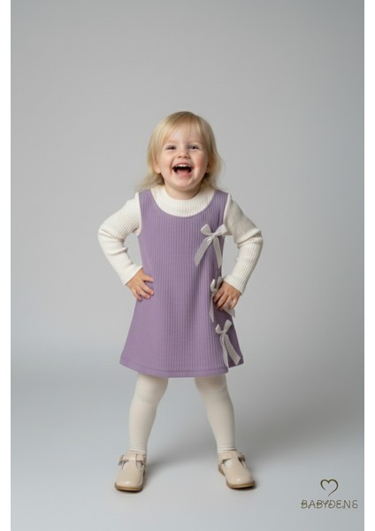 Kız Çocuk Fitilli Elbise %100 Pamuk,uzun Kollu,fiyonklu,yumuşak Dokulu, Şık Günlük,özel Gün Elbisesi indirimleri
