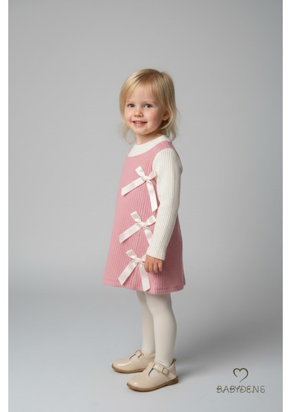 Kız Çocuk Fitilli Elbise %100 Pamuk,uzun Kollu,fiyonklu,yumuşak Dokulu, Şık Günlük,özel Gün Elbisesi fiyatları