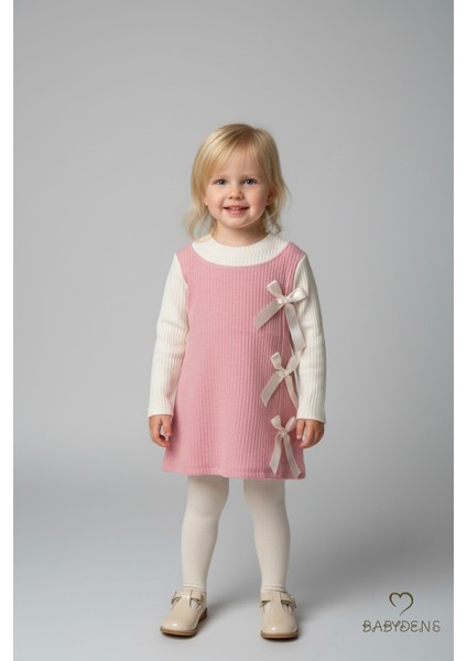 Kız Çocuk Fitilli Elbise %100 Pamuk,uzun Kollu,fiyonklu,yumuşak Dokulu, Şık Günlük,özel Gün Elbisesi indirimleri