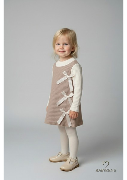 Kız Çocuk Fitilli Elbise %100 Pamuk,uzun Kollu,fiyonklu,yumuşak Dokulu, Şık Günlük,özel Gün Elbisesi modelleri