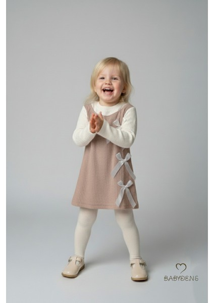 Kız Çocuk Fitilli Elbise %100 Pamuk,uzun Kollu,fiyonklu,yumuşak Dokulu, Şık Günlük,özel Gün Elbisesi indirimleri