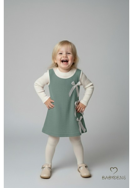 Kız Çocuk Fitilli Elbise %100 Pamuk,uzun Kollu,fiyonklu,yumuşak Dokulu, Şık Günlük,özel Gün Elbisesi