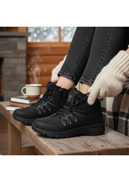 579 Ortopedik Kaymaz Taban Içi Kürklü Kadın Erkek Bot Ayakkabı Unisex Bot