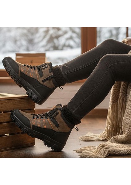 579 Ortopedik Kaymaz Taban Içi Kürklü Kadın Erkek Bot Ayakkabı Unisex Bot