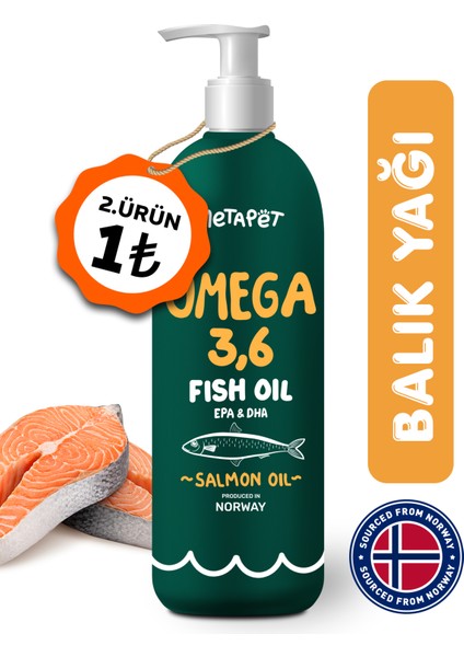 Kediler Için Balık Yağı, Premium Norveç Somonu Yağı, Omega 3 ve 6, Yüksek Epa-Dha