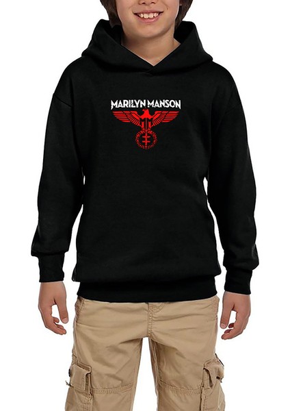 Marilyn Manson Spread Eagle Siyah Çocuk Kapşonlu Sweatshirt