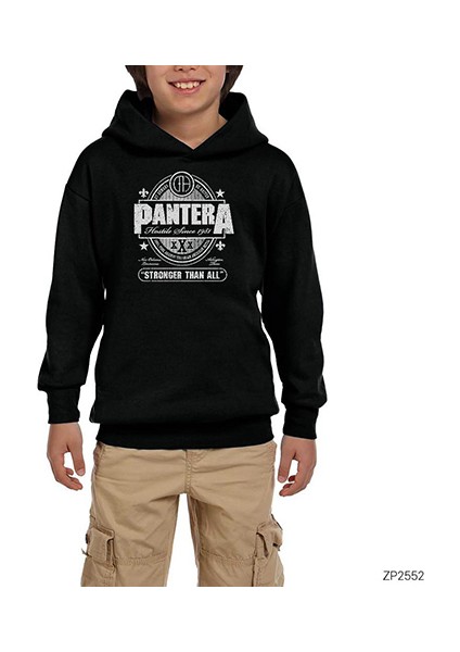 Pantera Hostile Since 1981 Siyah Çocuk Kapşonlu Sweatshirt