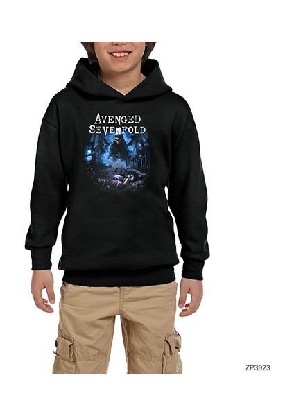 Avenged Sevenfold Nightmare Siyah Çocuk Kapşonlu Sweatshirt