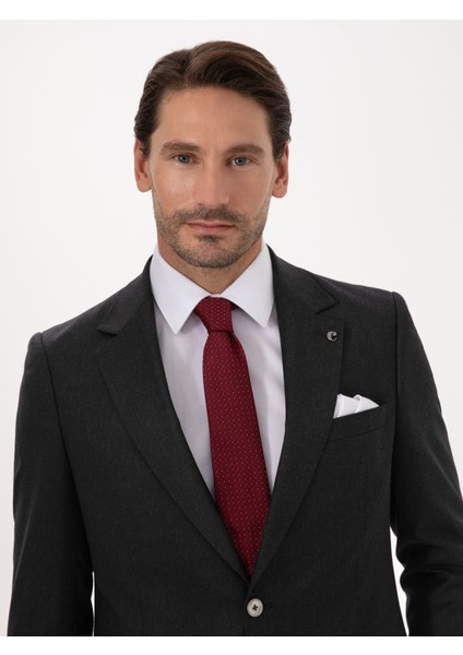 Erkek Siyah Slim Fit %100 Yün Mikro Desenli Takım Elbise 50316395-VR046 fiyatları