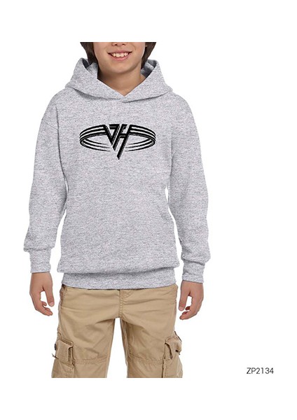 Van Halen Tribute Gri Çocuk Kapşonlu Sweatshirt