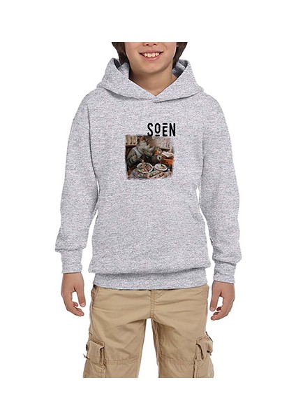 Soen Tellurian Gri Çocuk Kapşonlu Sweatshirt