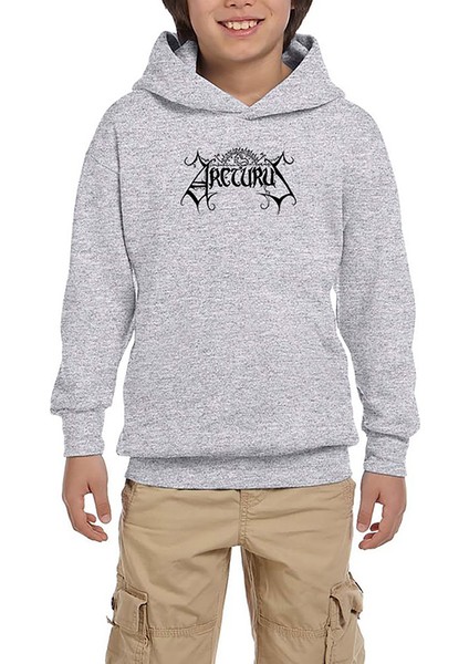Arcturus Logo Gri Çocuk Kapşonlu Sweatshirt