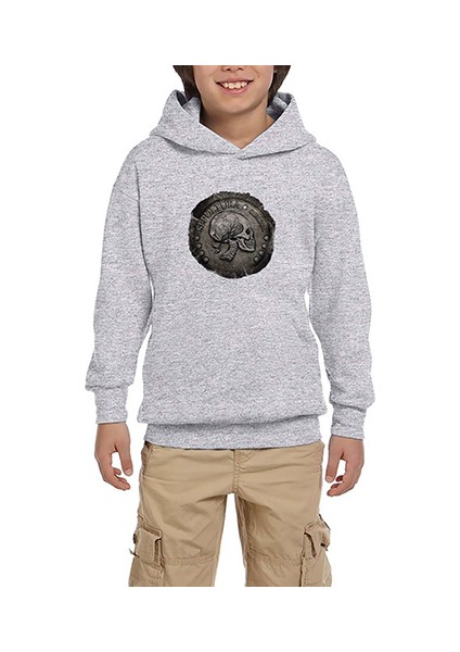 Sepultura Quadra Gri Çocuk Kapşonlu Sweatshirt
