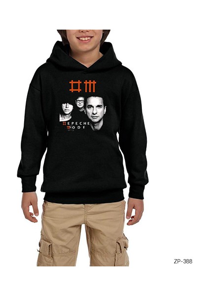 Depeche Mode Group Siyah Çocuk Kapşonlu Sweatshirt