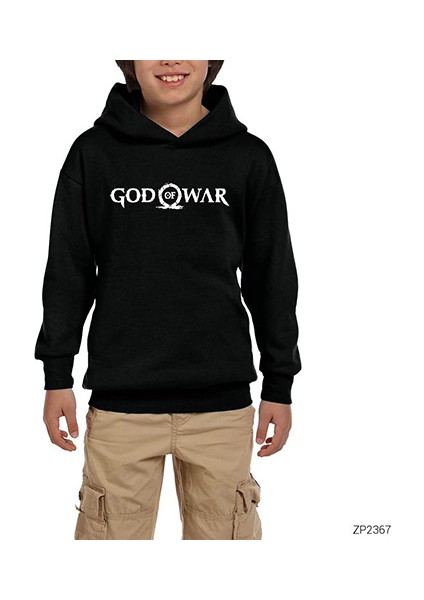 God Of War Classic Siyah Çocuk Kapşonlu Sweatshirt