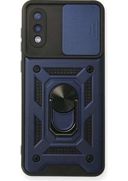 Samsung Galaxy A02 Kılıf Pars Lens Yüzüklü Silikon - Lacivert