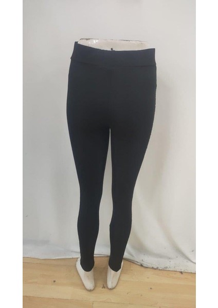 Kadın Yüksek Bel Yarı Şerit Pul Payetli Dalgıç Tayt