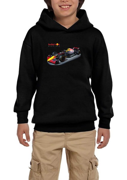 Redbull Racing F1 Siyah Çocuk Kapşonlu Sweatshirt