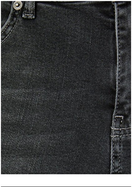 Slim Fit Jean Pantolon Erkekler İçin Beş Cepli Siyah Denim 32 Beden Kış Sezonu