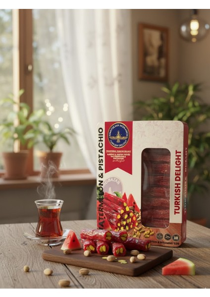 Karpuz Antep Fıstıklı Lokum 125 gr – Karpuz Meyveli & Fıstıklı Türk Lokumu – Taze ve Yumuşak modelleri