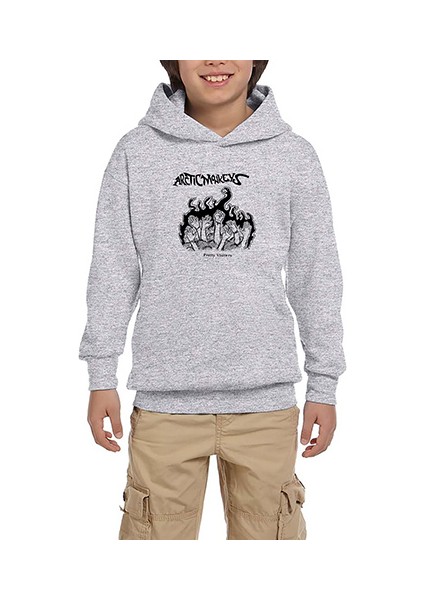 Arctic Monkeys Pretty Visitors Gri Çocuk Kapşonlu Sweatshirt