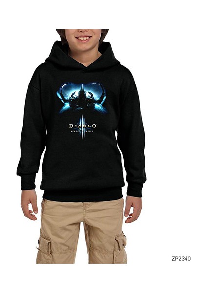 Diablo 3 Reaper Of Soul Siyah Çocuk Kapşonlu Sweatshirt