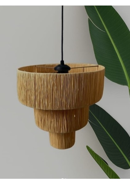 3 Katlı Hasır Avize (30CM + 20CM + 10CM)