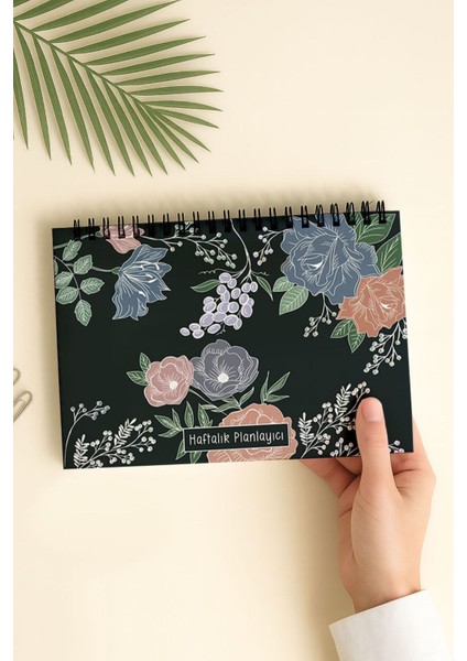 Haftalık Planlayıcı A5 Defter, Esnek Ince Karton Kapaklı, 1 Yıllık Planlayıcı, Beyaz Çizgili