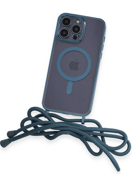 iPhone 12 Pro Max Kılıf Divo Lazer Askılı Magsafe Kapak - Sierra Blue modelleri