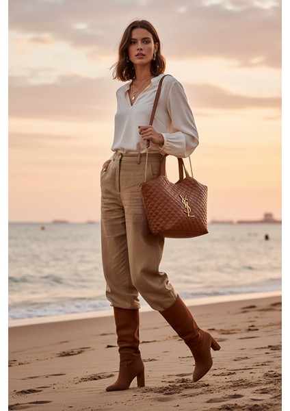 Siyah Omuz Çanta Baklavadesenli Çanta