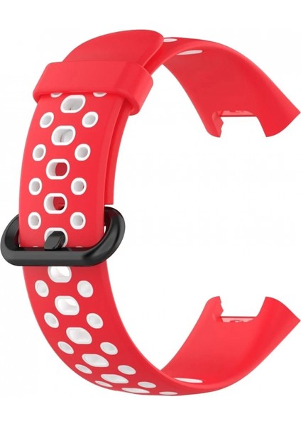 Xiaomi Redmi Watch 2 Spor Delikli Kordon - Kırmızı-Beyaz modelleri