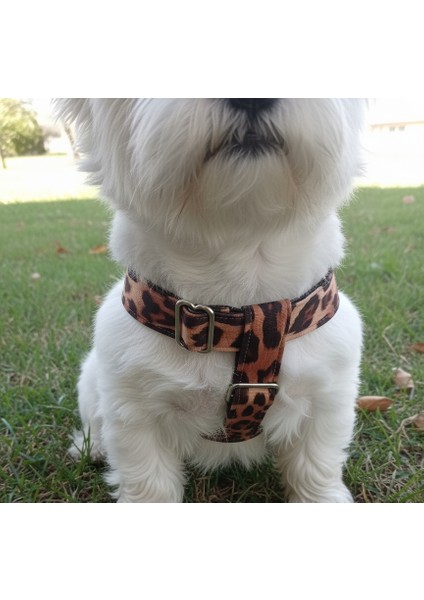 Köpek Göğüs Tasması Küçük, Orta ve Büyük Irk Ayarlamalı Kolon Kordon & Deri Leopar Desen fiyatları