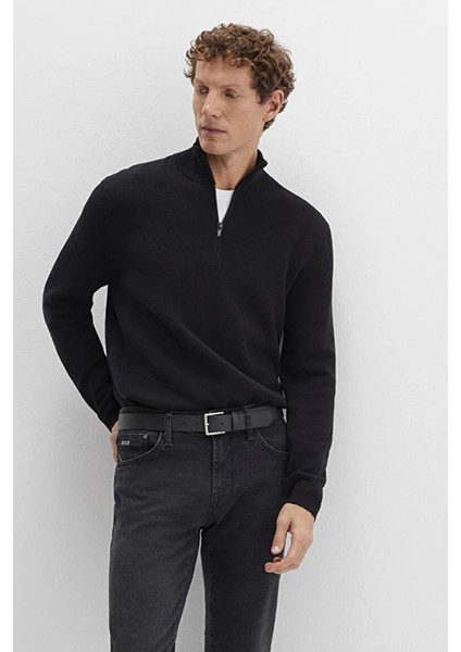 Pamuklu Regular Fit Yarım Fermuarlı Dik Yaka Kazak Erkek Kazak 0710328 modelleri