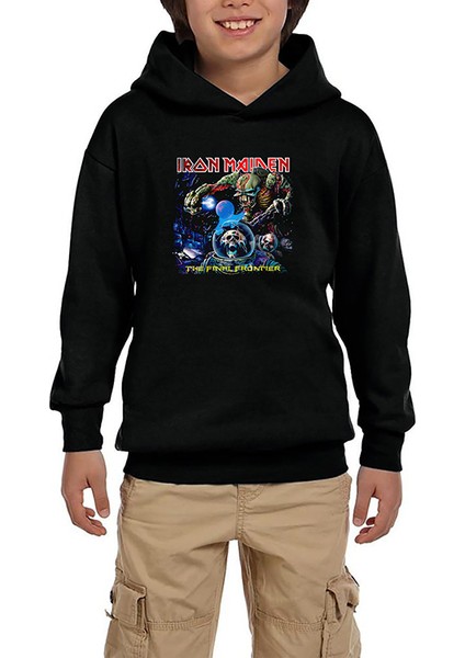 Iron Maiden The Final Frontier Siyah Çocuk Kapşonlu Sweatshirt