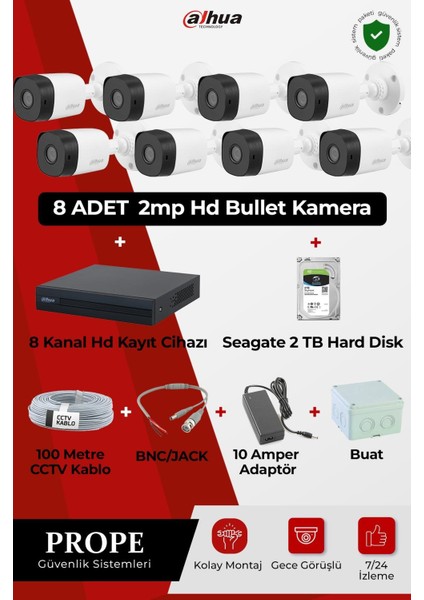 4 Kameralı Bullet Hd Full Sistem Paketi