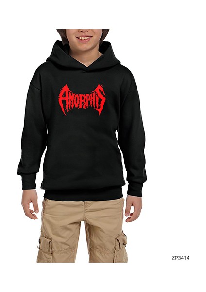 Amorphis Siyah Çocuk Kapşonlu Sweatshirt